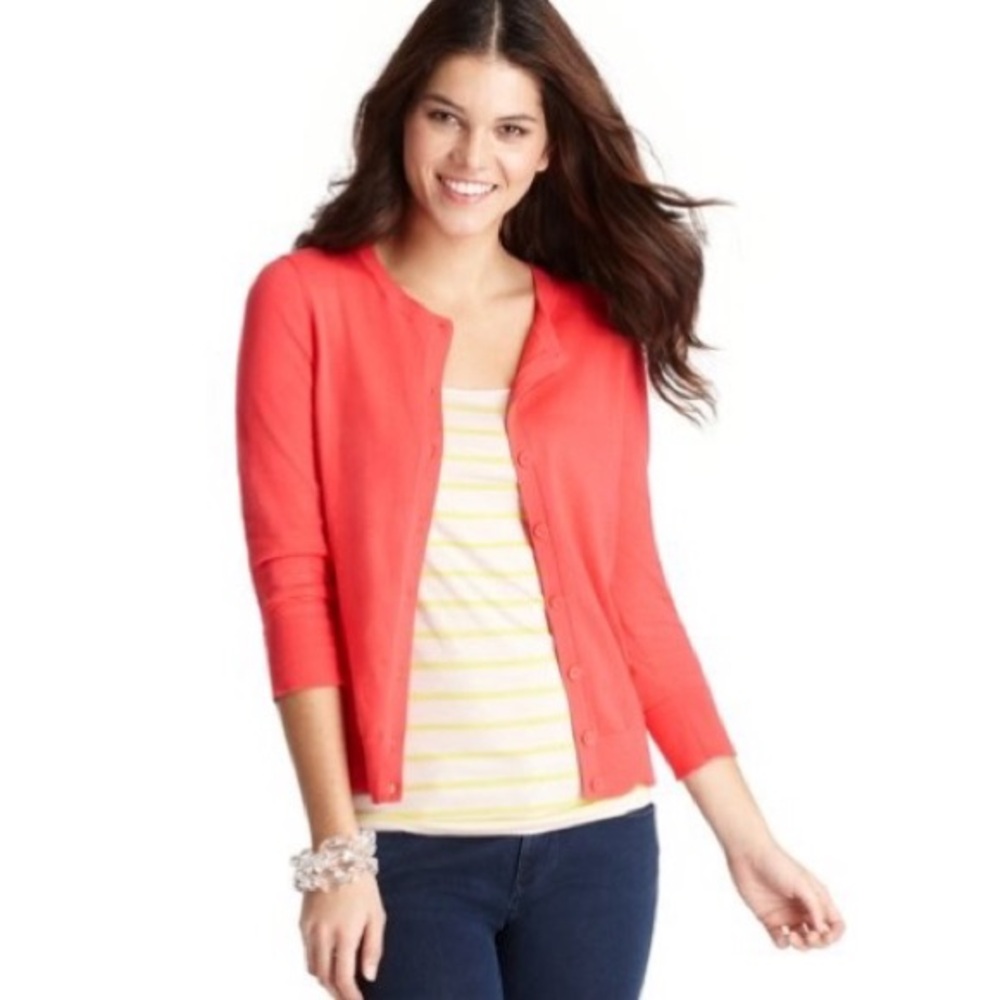 Loft Pima Cotton 3/4 Sleeve Cardigan
